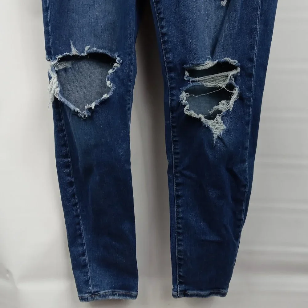 American Eagle Curvy Hi-Rise Jegging Torn Look Size 10 Petite - Picture 2 of 9